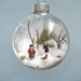 Victorian Sisters with a Dachshund and a Magpie Bird Winter Scene Glass Ornament, Girls, Wiener, Dog