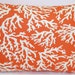 ORANGE PILLOW.12x16 or 12x18 inch.Pillow. Lumbar Pillow Cover.Decorative Pillows.Orange.Beach Decor.Indoor.Outdoor.Coral.Branches.Coral