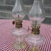 Vintage Pair Mini Glass Oil Lamps