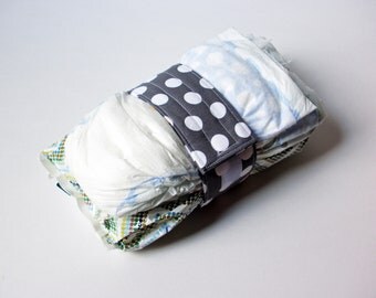 Grey Diaper Strap - Grey with White Polka Dots