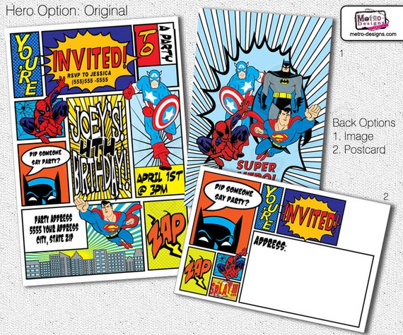 Super Hero Birthday Invitations Il_570xn