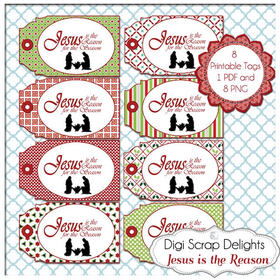 jesus is the reason printable christmas labels tags diy you