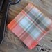 Persimmon Plaid Pima Cotton Handkerchief or Pocket Square