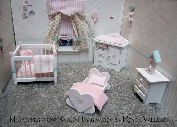 miniature dollhouse 1 12 scale shabby chic nursery furniture miniature dollhouse 1 12 scale shabby chic nursery furniture
