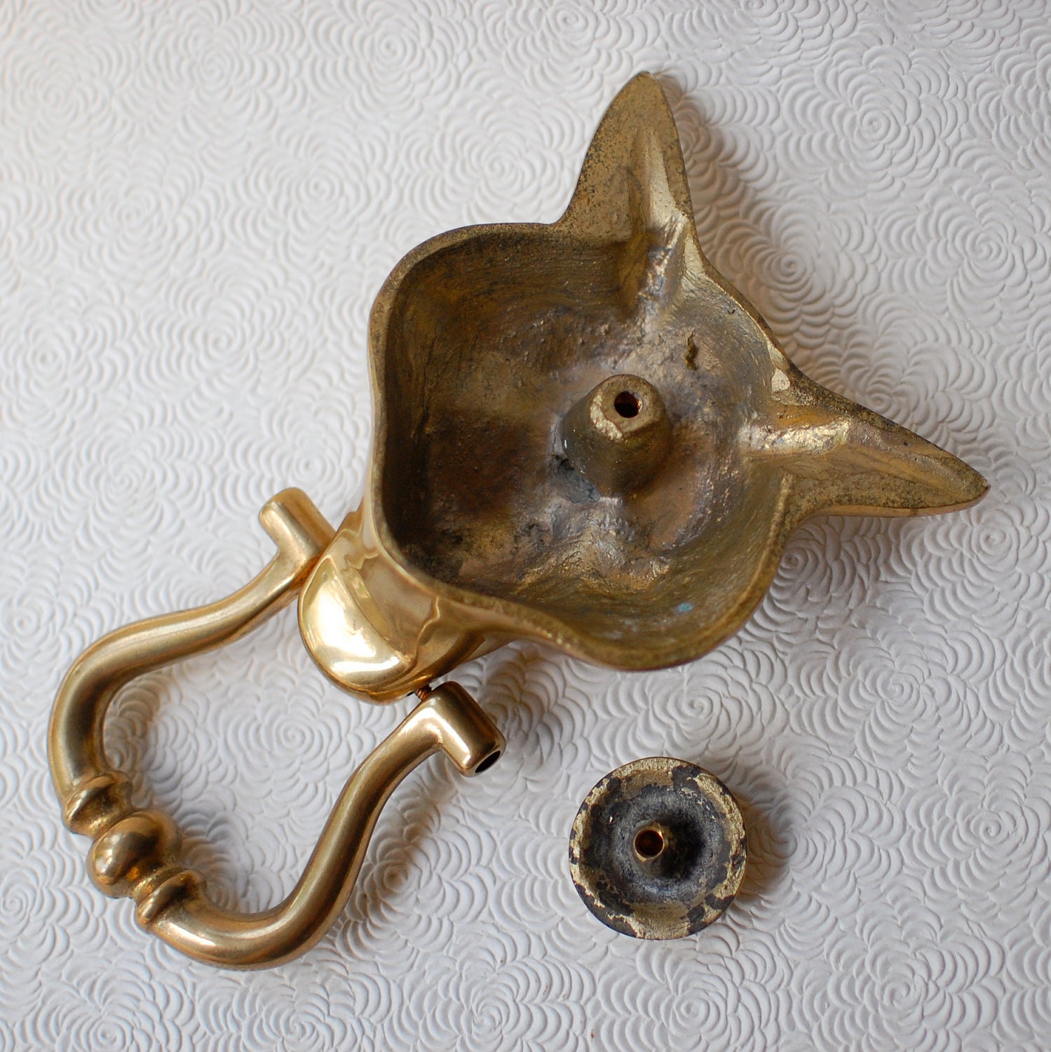 Brass Door Knocker Vintage Fox Head 2038