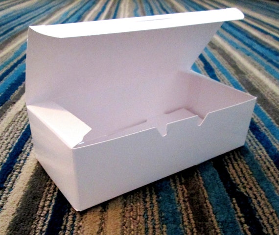 Items similar to White Candy Box, Favor Box, Small Pastry Box ...