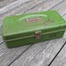 Utility Box Vintage Metal Olive Green Toolbox by Union Manufacturing