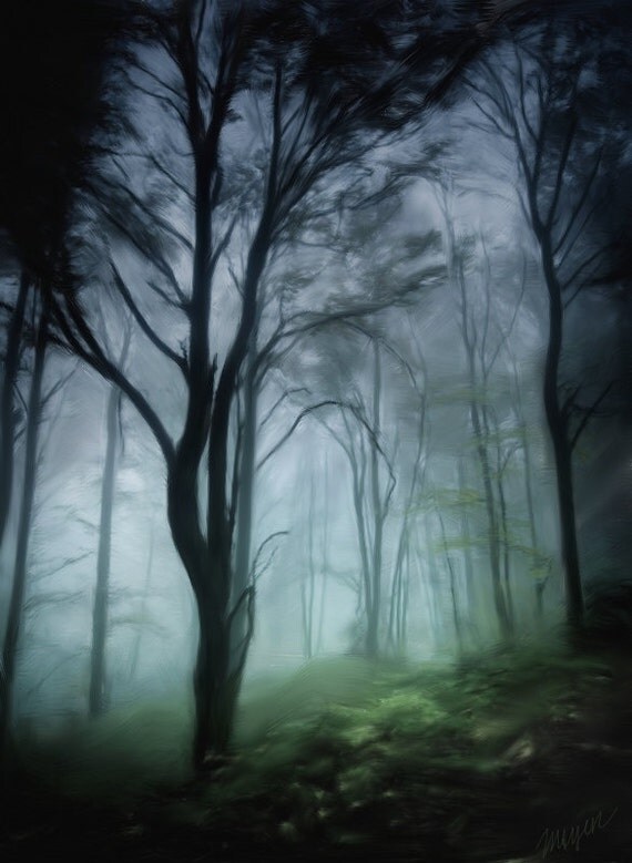 Items similar to Foggy Forest Art Print on Etsy