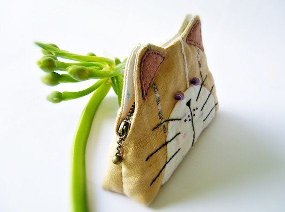 Cat purse / Cat zipper purse / Cat coin purse / Hand