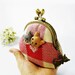 Coin purse, cat purse, metal frame purse, embroidery coin purse, 9.5 cm frame purse - made to order