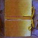 Velvet valentine covered notebook in ombre painted orange, clementine and canary yellow