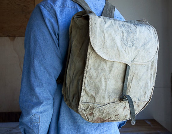 vintage boy scout canvas backpack