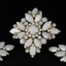 Vintage D&E Juliana Milk Glass Demi Parure Brooch Earring Set Sale 50.00