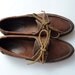 Vintage brown leather nautical loafers