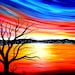 sale for christmas was 185 USD now 100 USD Original oil painting on canvas large landscape modern art love sunset