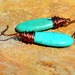 ASHLEY Skinny Turquoise teardrops - Wire wrapped copper earrings - Last pair