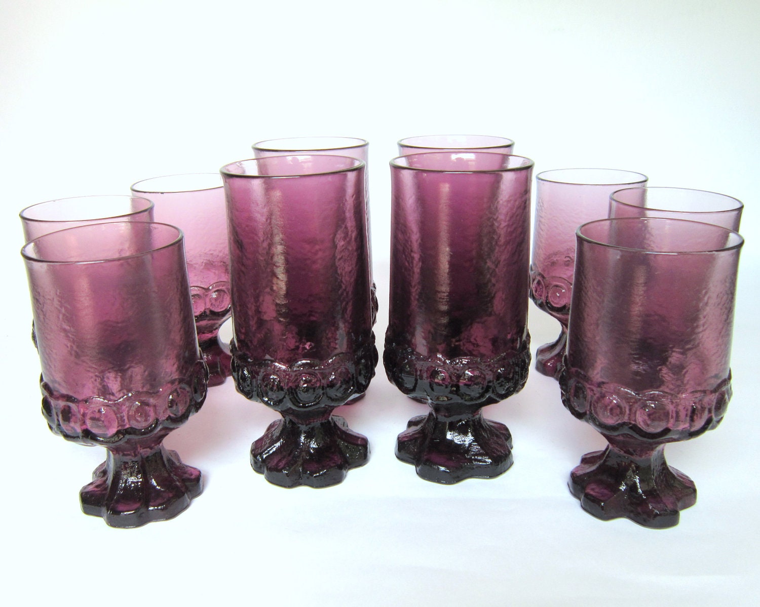 Vintage Purple Franciscan Madeira Water Goblets 6 Amethyst