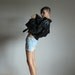 r e s e r v e d Fringed black leather jacket