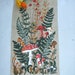 Vintage Swedish Autum wall hanging in jute with mushrooms
