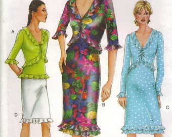 Vogue Sewing Pattern 7256 - Misses' Dress, Top & Skirt (8-12)