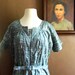 Sea Glass Isle 1950s Light Blue/Grey Watercolor Plus Size Dress with Rhinestone Buttons