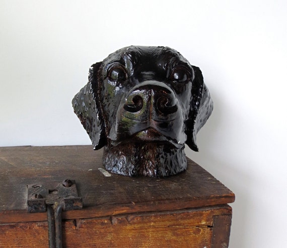 black lab resin statue