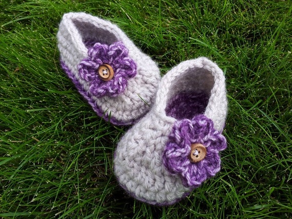Purple Flower Ballet Flats by TreeFullOfCrafts on Etsy