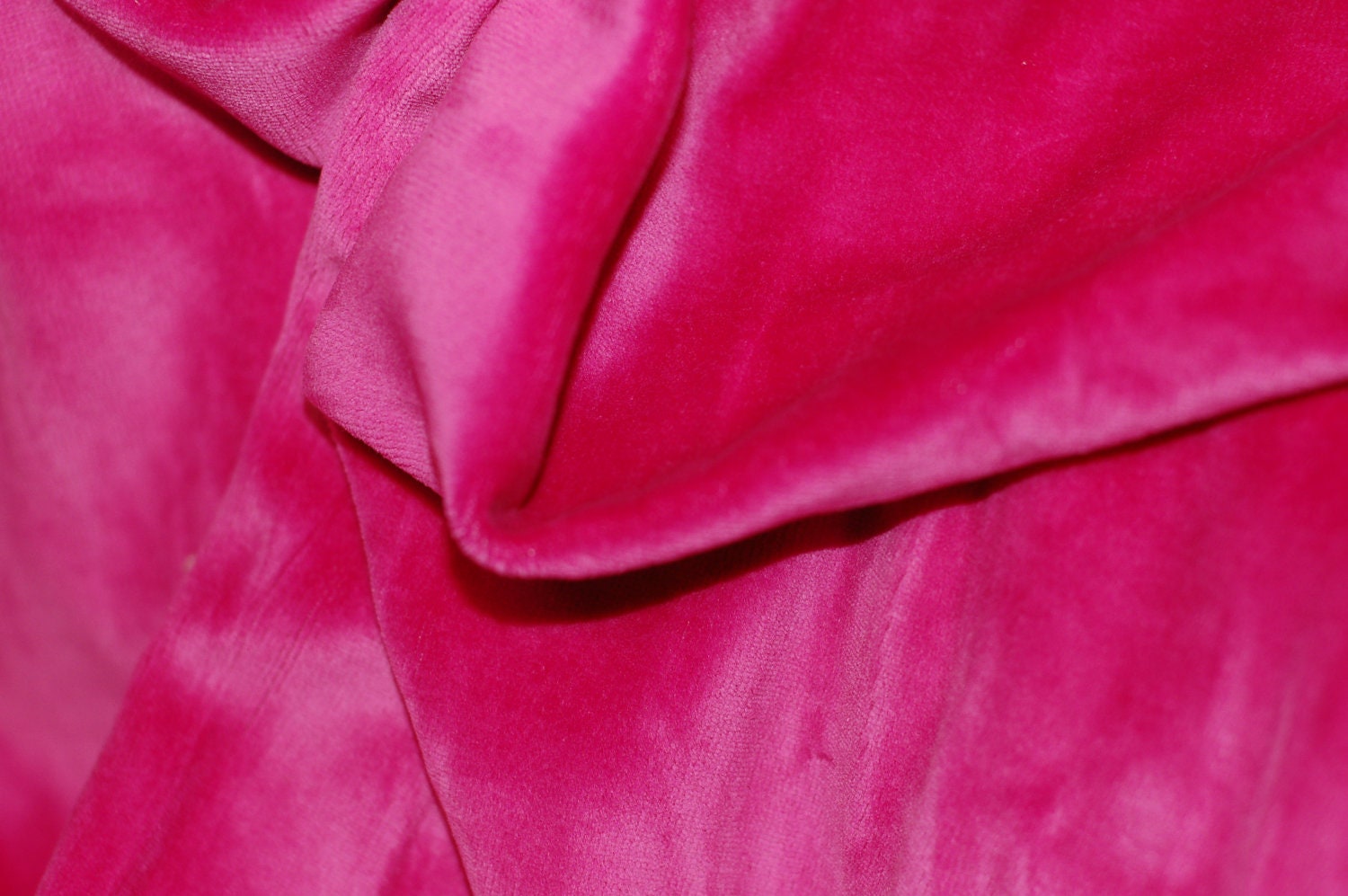 Items similar to Fuschia Cotton Polyester Blend Velour - DESTASH on Etsy