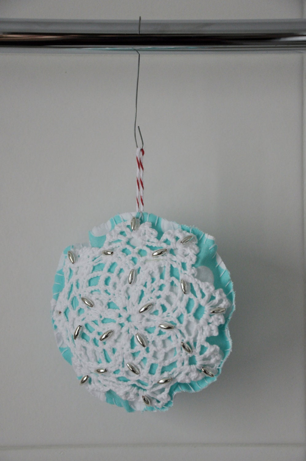 Blue icy snowflake ornament