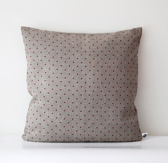 Linen pillow decorative covers shams throw pillows red
