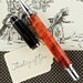 Hand turned Wooden Pen Handcrafted from Stabilized and Dyed Red Curly Spalted Maple Chrome Hardware 320Q