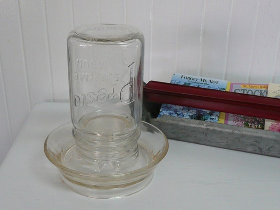 Vintage Glass Poultry Chicken Waterer Feeder With Presto   Il 570xN.372055154 Mfpn 