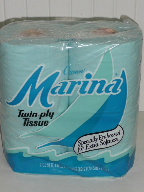 RESERVED Vintage BLUE Toilet Paper Marina Twin Ply Tissue
