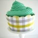 Grey and Yellow Cupcake Wrappers - Set of 12 - Gray & Yellow Plaid, Shabby Chic, Modern, Mod, Bridal Shower, Birthday, Wedding, Baby Shower
