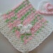 Baby girl crochet blanket hat set pink green white handmaded shower gift photo prop