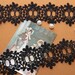 Black Vintage Style Cotton Lace Trim Embroidered Flowers Pattern