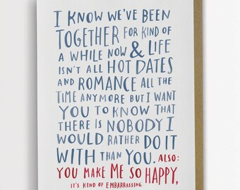 Awkward Love Card, Funny Love Card, Valentine Card by Emily McDowell Anniversary Card / No. 142-C