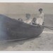 Old Photo People in Boat on Beach Mother Children Pretty Girl Photograph vintage