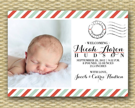 custom birth announcement postcard style baby special baby announcement postcards