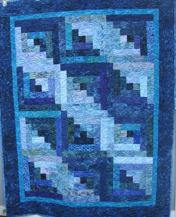 Lap Quilt Blue Batik