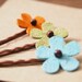 Suede Daisy Bobby Pins (Set of 3)