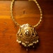 Regal Vintage Indian Necklace Earrings Bangles Set Gold and Red
