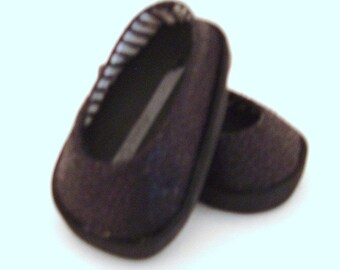 Black Faux Leather Ballet Flats