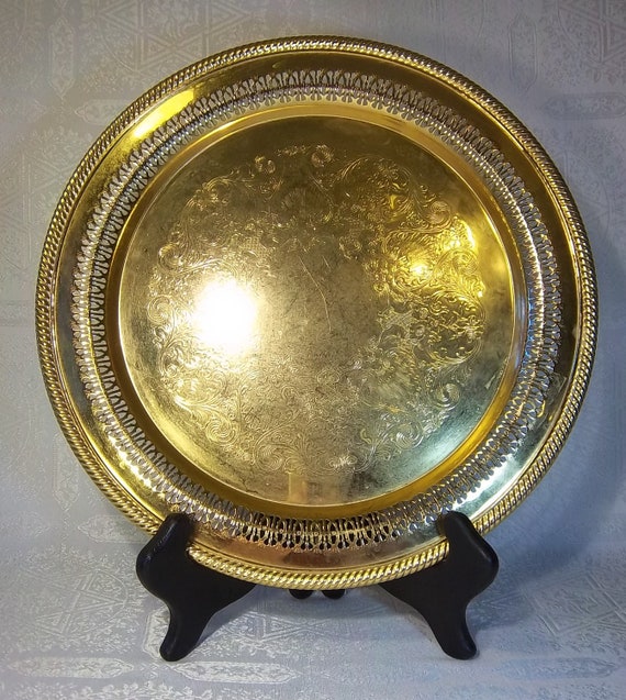 24k Gold Electroplated Serving Tray by DayJahView on Etsy
