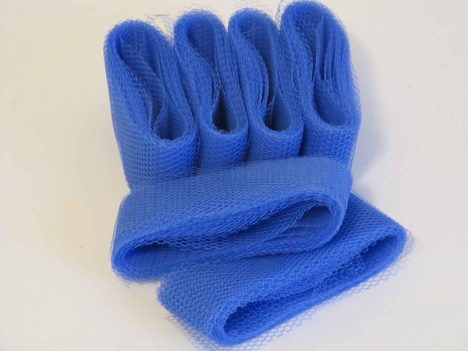 Royal Blue 2 Scrubbie Strips Of Nylon Netting Ready To