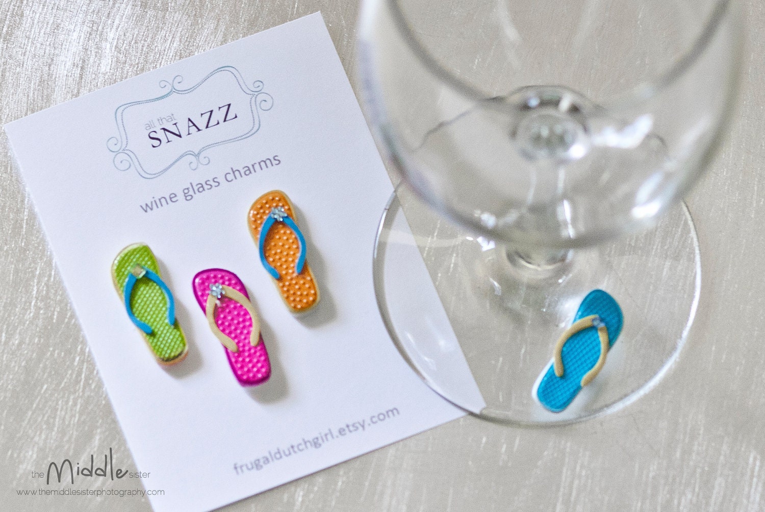 FlipFlops Wine Glass Charms stemmed or stemless