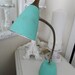 Adorable Vintage Retro Shabby Jadeite Green Goose Neck Lamp