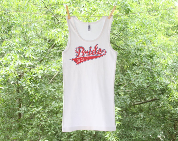 Bride Sporty Baseball Tank with Date