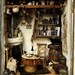 The Cottage with an old Vinyl records, turntables -handmade Dollhouse Miniatures