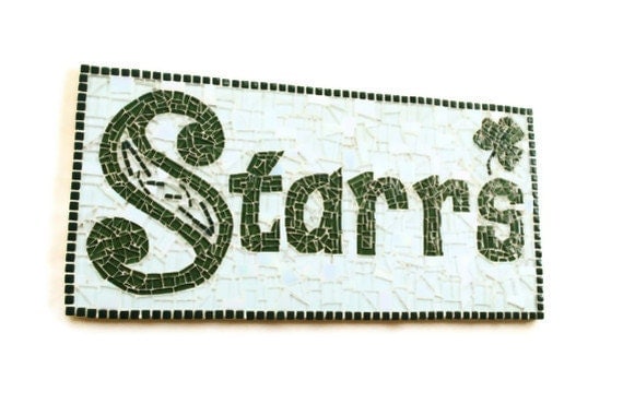 Mosaic Name Sign by GreenStreetMosaics on Etsy